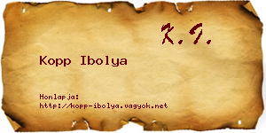 Kopp Ibolya névjegykártya