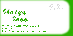 ibolya kopp business card
